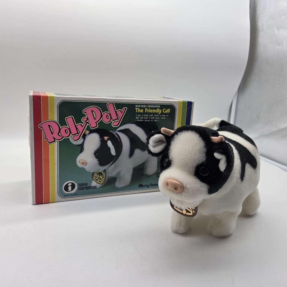 Vintage Iwaya Roly Poly the Friendly Calf Toy with Original Box *does Not Power*
